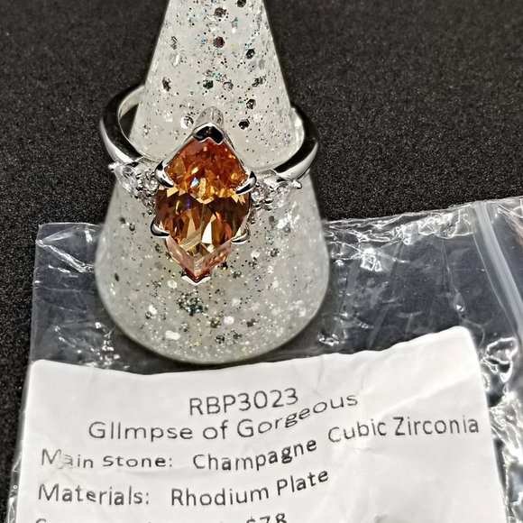 CZ Ring Champagne Size 10 Ring Bomb Party - Picture 4 of 5